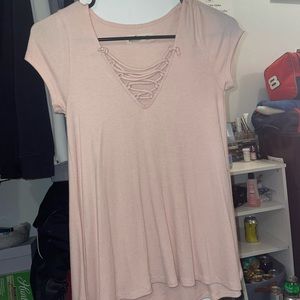 baby pink hollister top